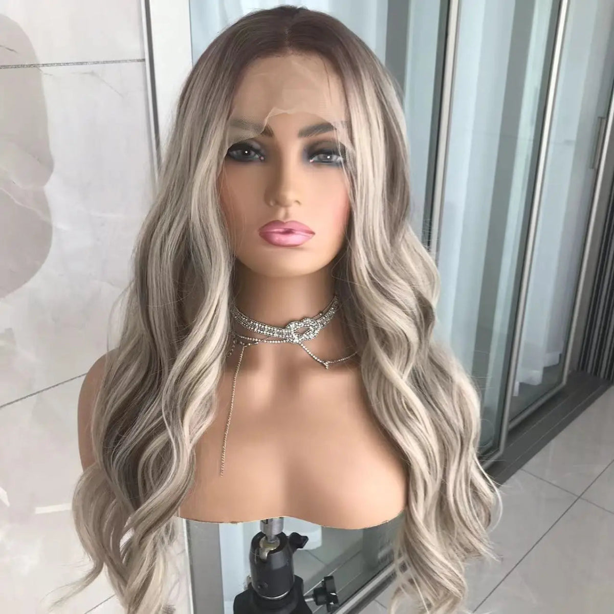 Ash Blonde Body Wave Lace Front Wig - HairNjoy