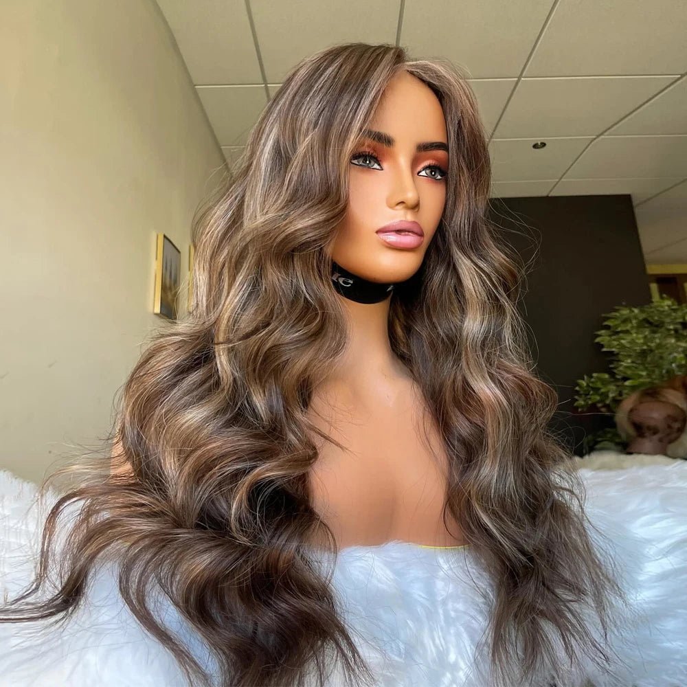 Ash Brown Blonde Balayage Highlights Wig - HairNjoy