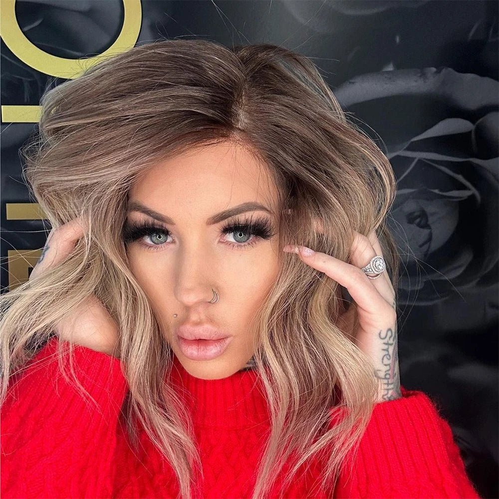 Ash Brown Blonde Highlight Human Hair - HairNjoy