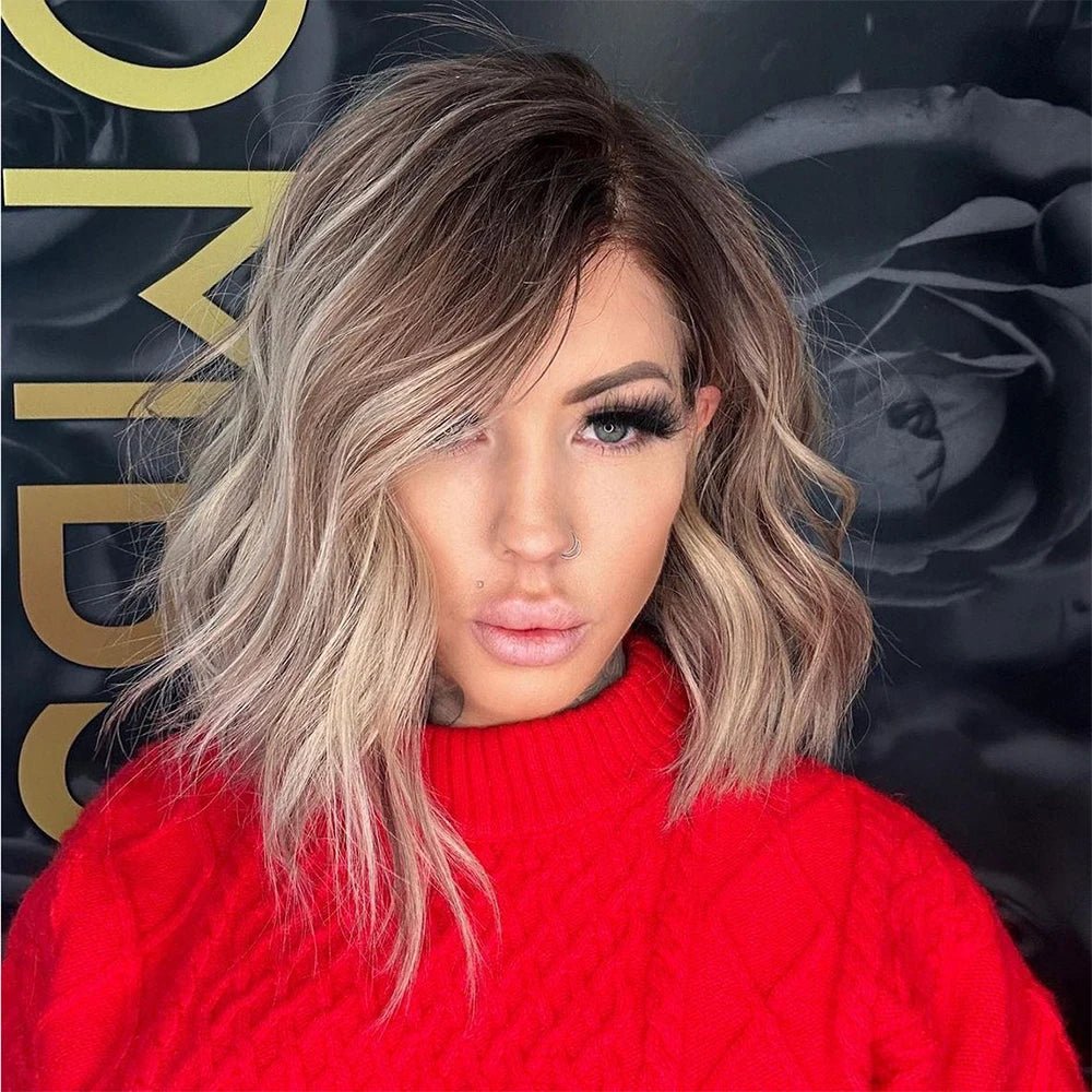 Ash Brown Blonde Highlight Human Hair - HairNjoy