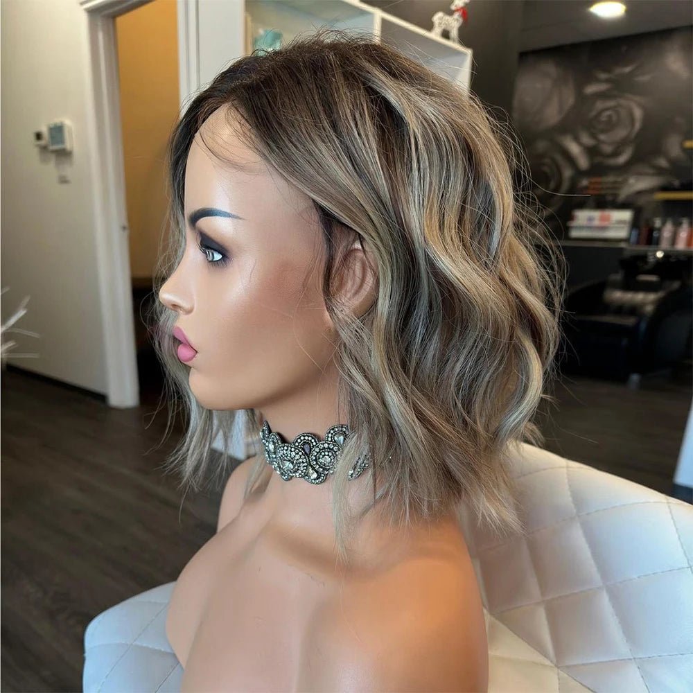 Ash Brown Blonde Highlight Human Hair - HairNjoy