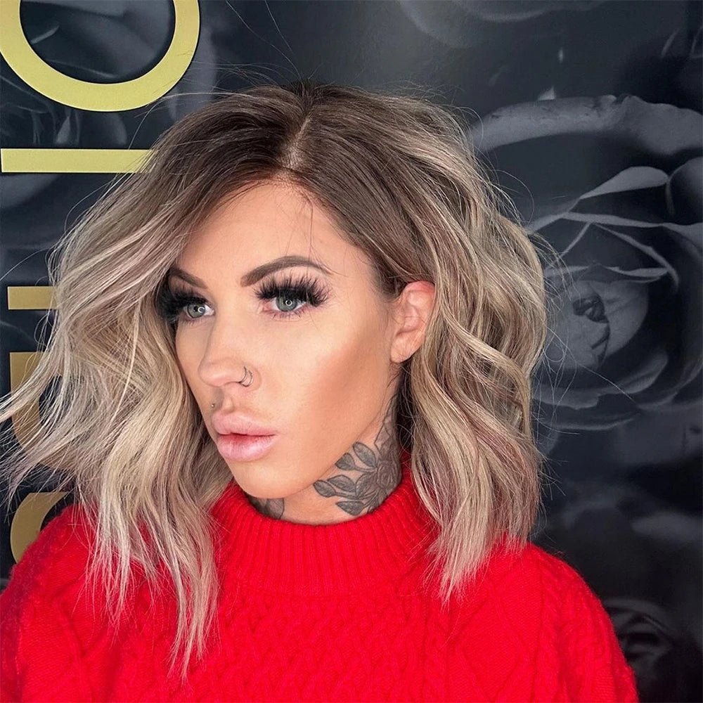 Ash Brown Blonde Highlight Human Hair - HairNjoy