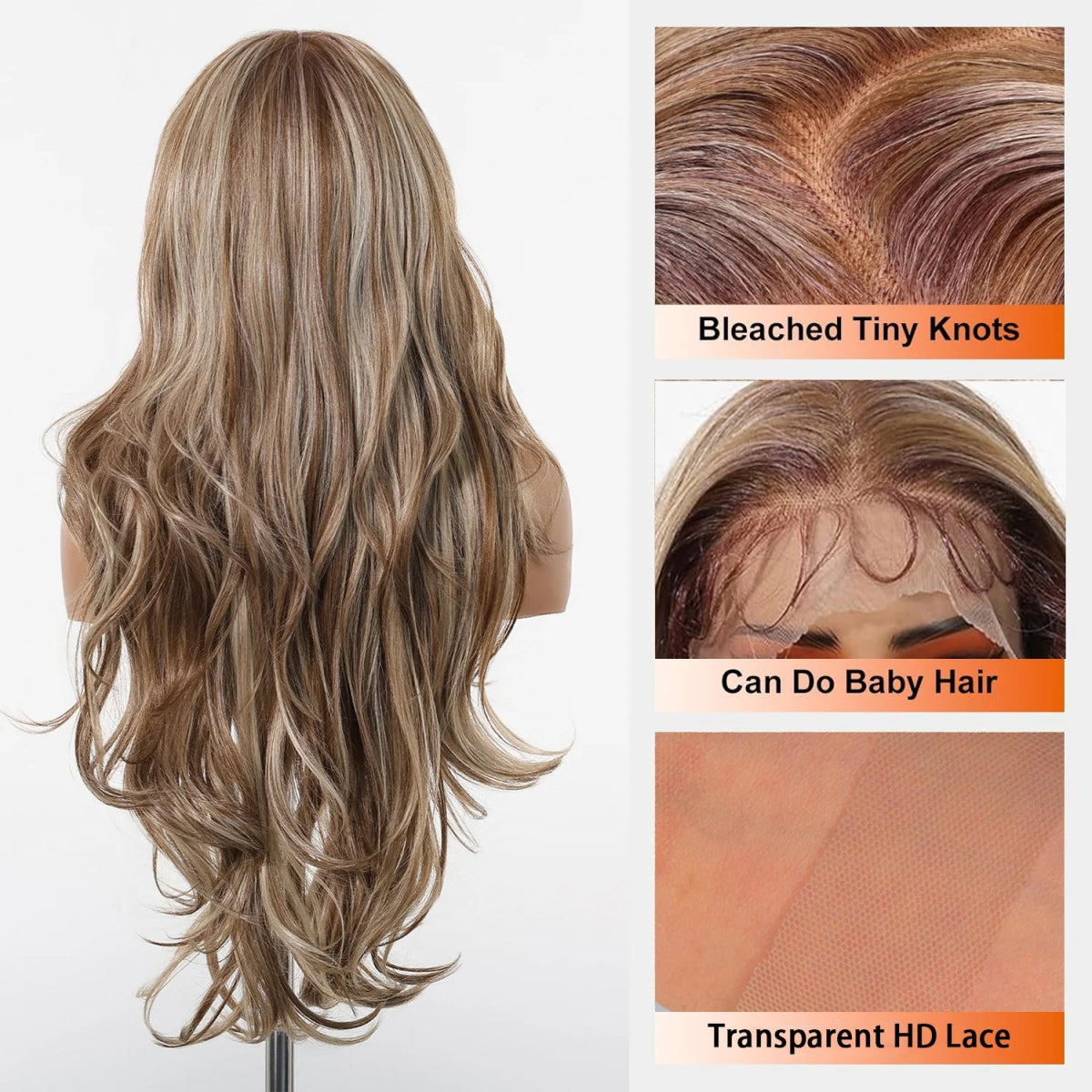 Ash Brown Highlight Lace Front Wig - HairNjoy