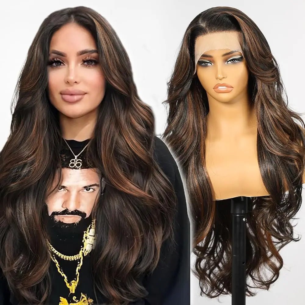 Ash Brown Highlight Lace Front Wig - HairNjoy