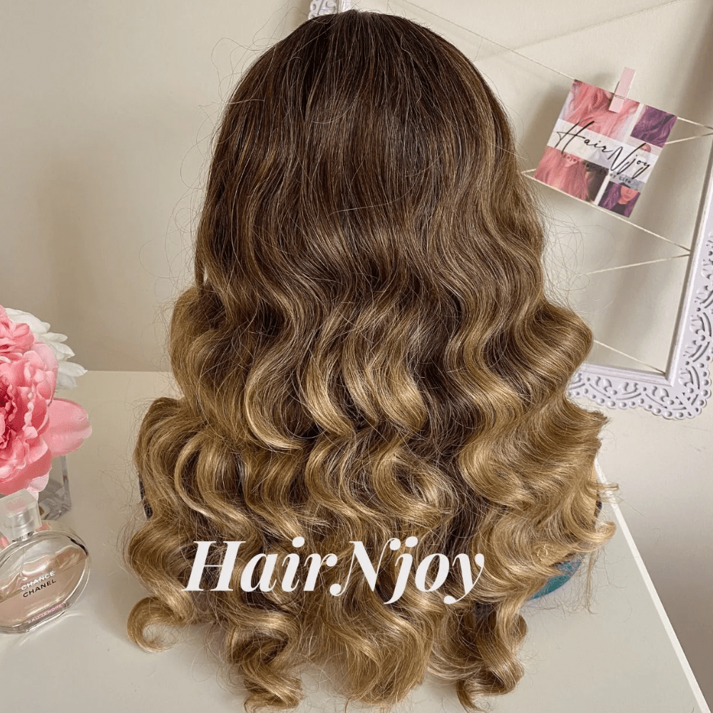 Ash Brown Honey Blonde Balayage Lace Front Wig - HairNjoy
