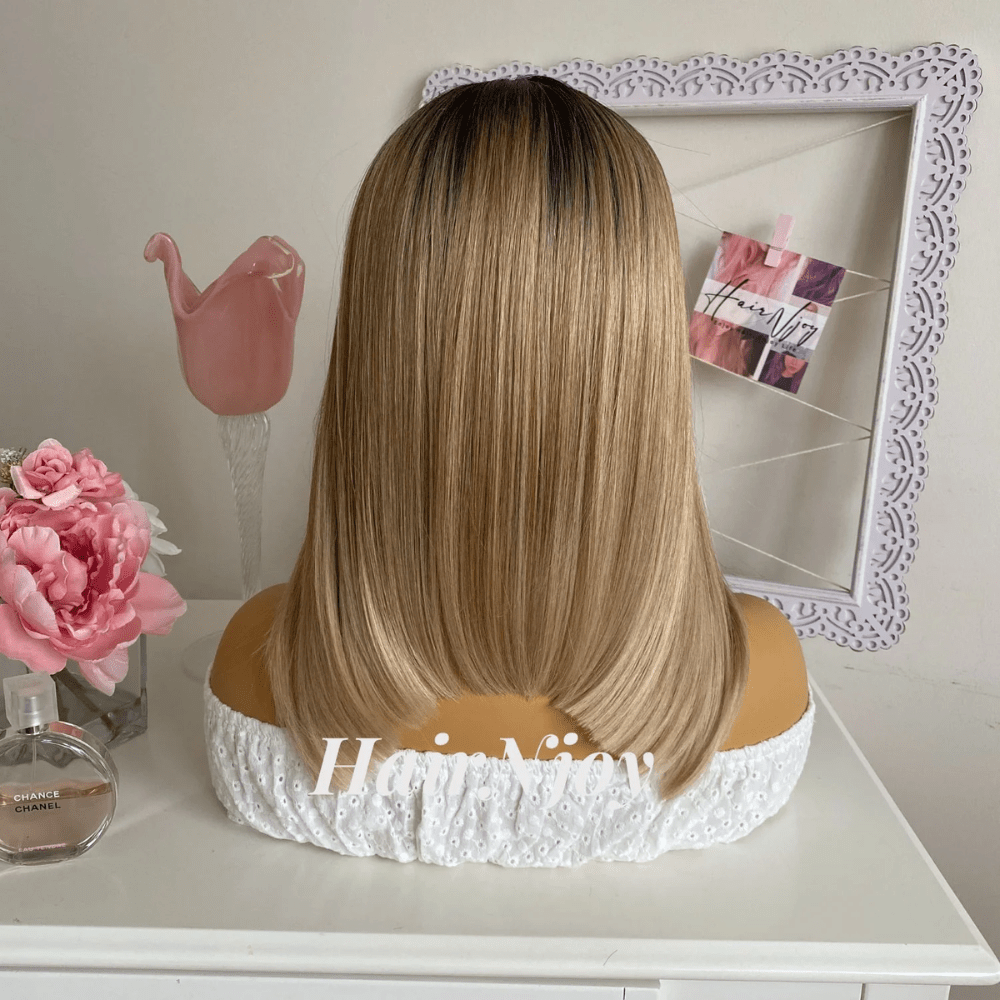 Ash Brown Ombre Straight Wig - HairNjoy