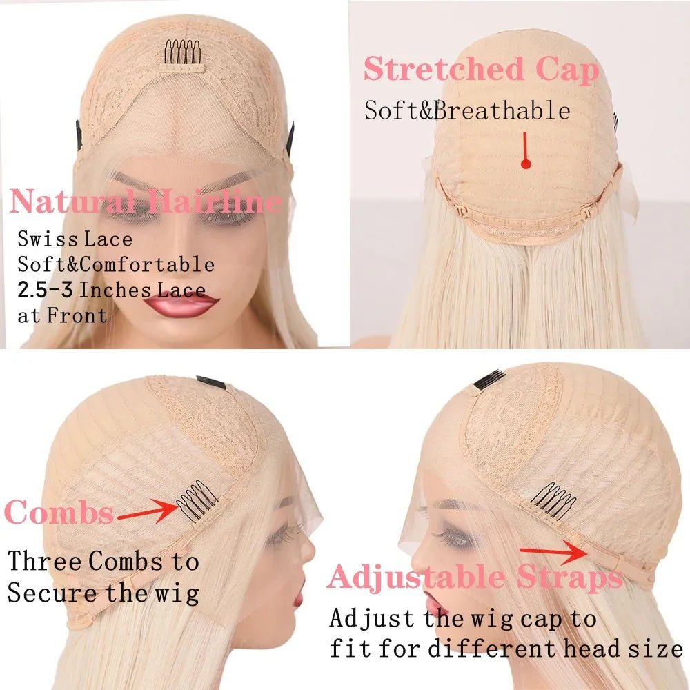 Ash Platinum Blonde Lace Front Wig - HairNjoy