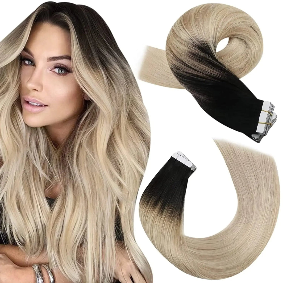 Balayage Blonde Tape - In Extensions - HairNjoy
