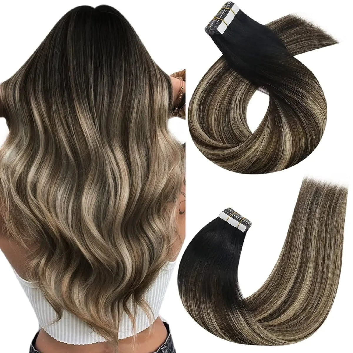 Balayage Blonde Tape - In Extensions - HairNjoy