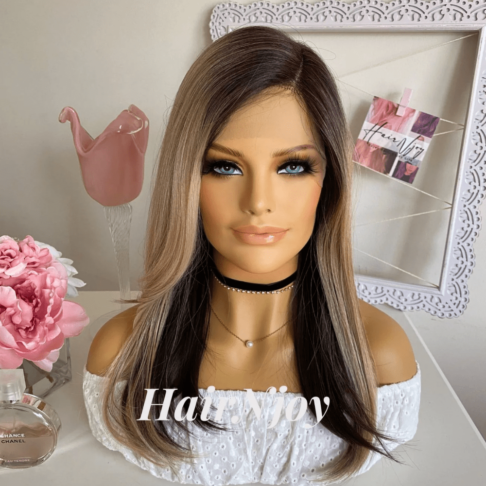 Balayage Ombre Highlights Lace Front Wig - HairNjoy