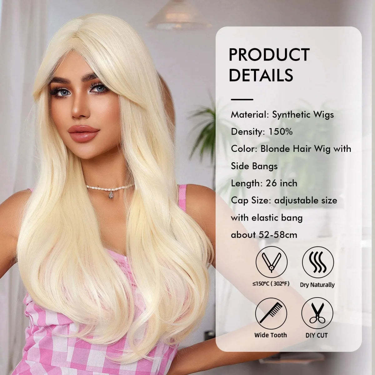 Barbie Blonde Wig with Side Bangs - HairNjoy