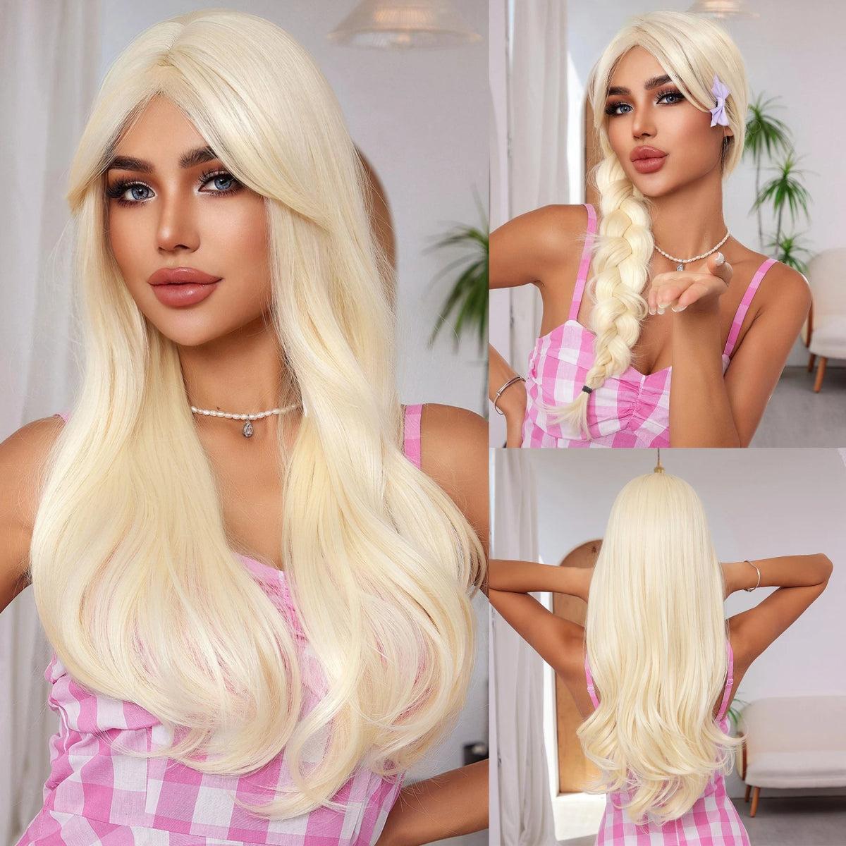 Barbie Blonde Wig with Side Bangs - HairNjoy