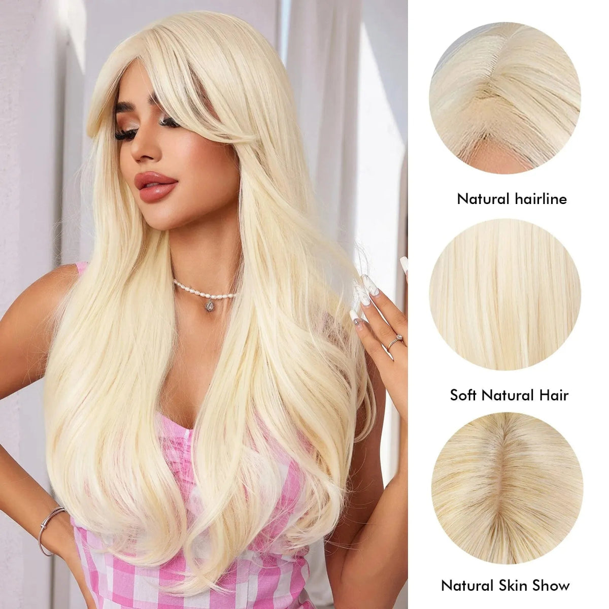 Barbie Blonde Wig with Side Bangs - HairNjoy