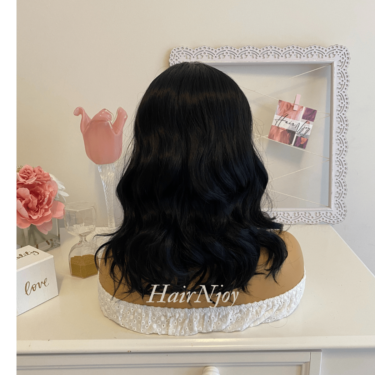 Black Green Balayage Wavy Lace Front Wig - HairNjoy