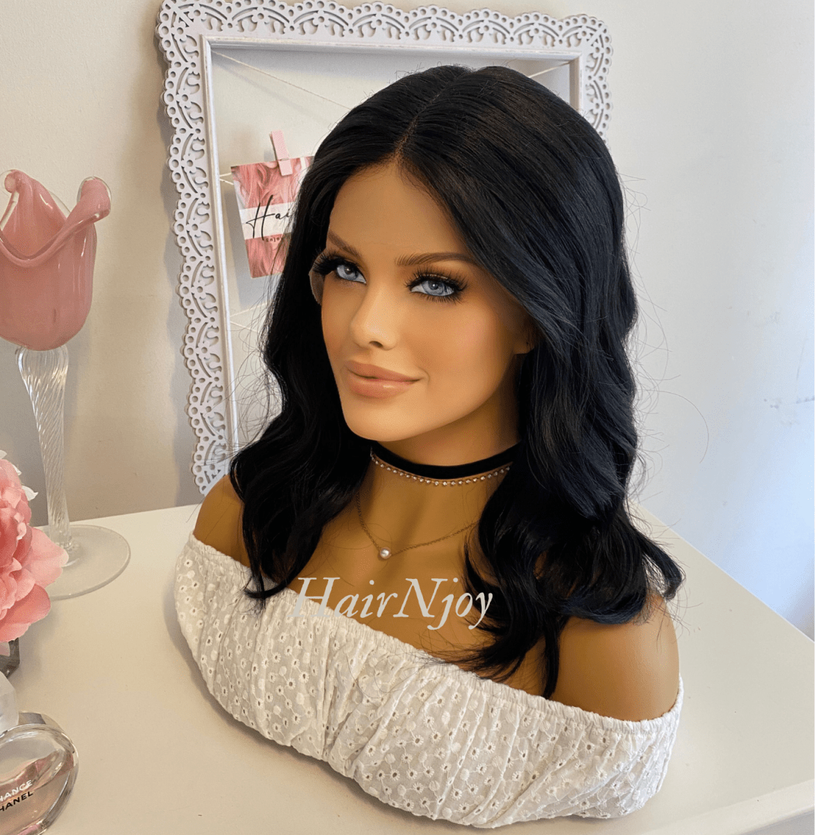 Black Short Wavy Lace Front Wig - HairNjoy