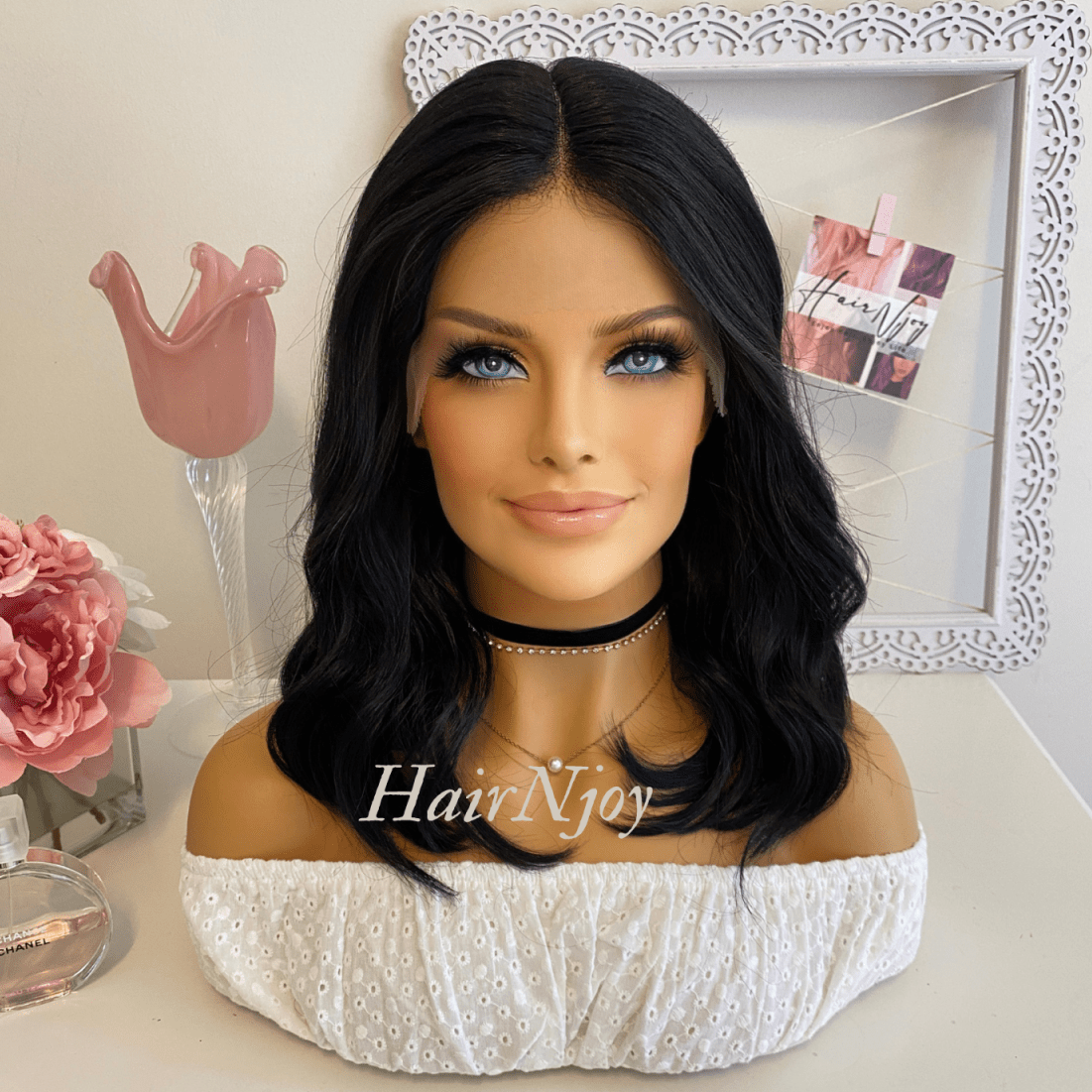 Black Short Wavy Lace Front Wig - HairNjoy