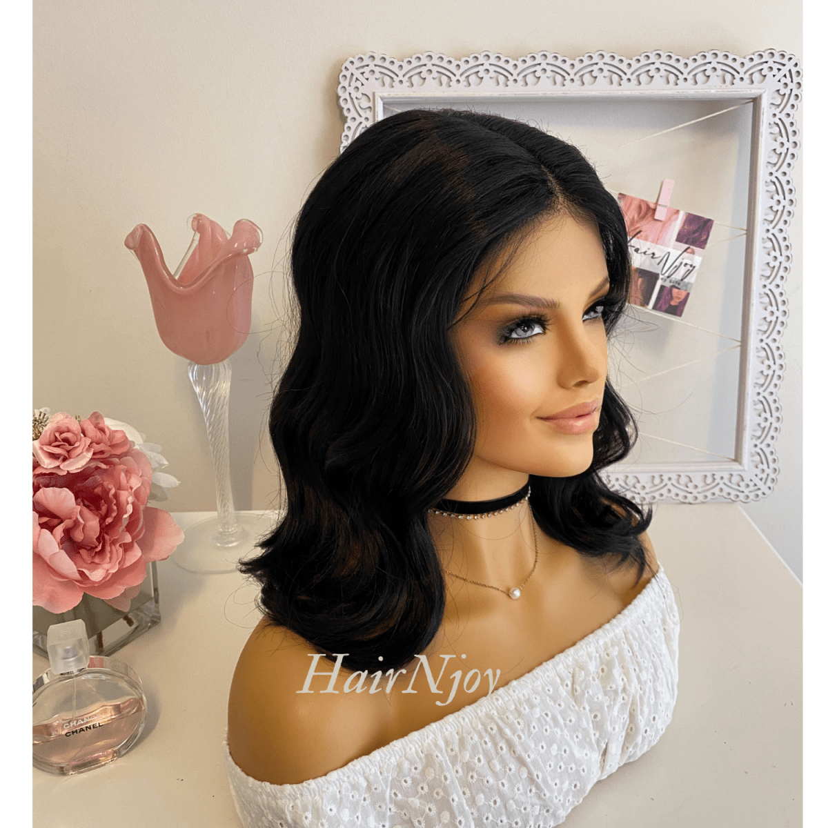 Black Short Wavy Lace Front Wig - HairNjoy