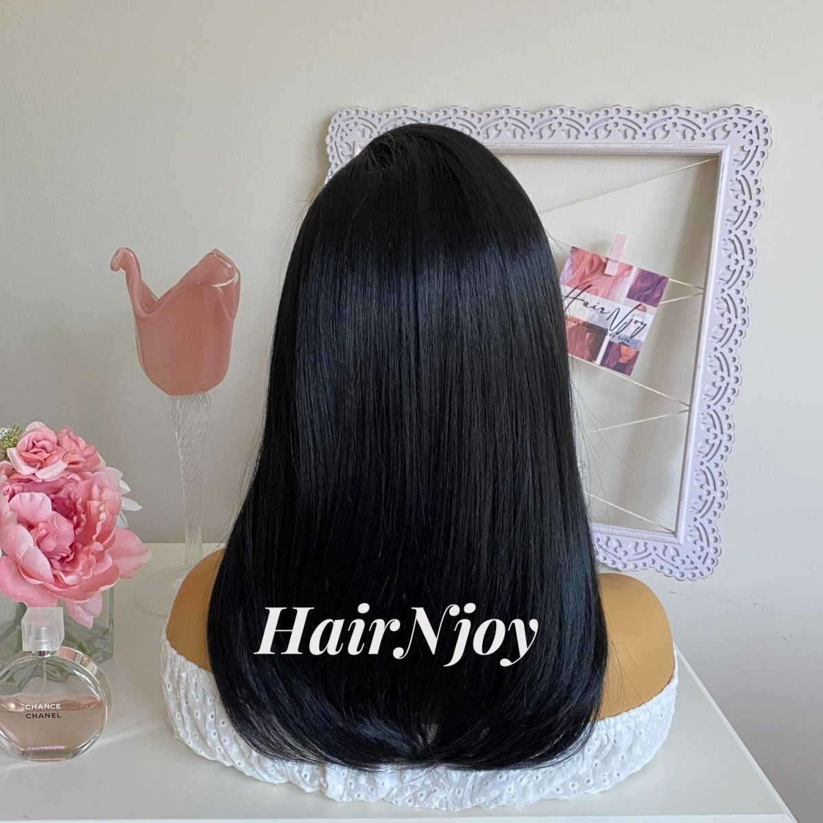 Black Straight Deep Park Lace front Wig - HairNjoy