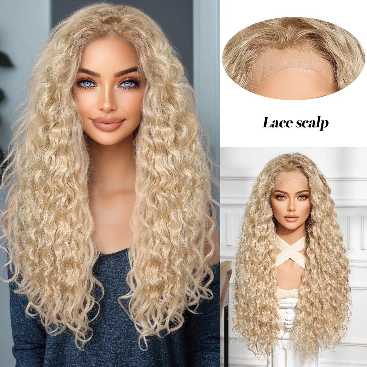 Blonde Curly Lace Front Wig - HairNjoy