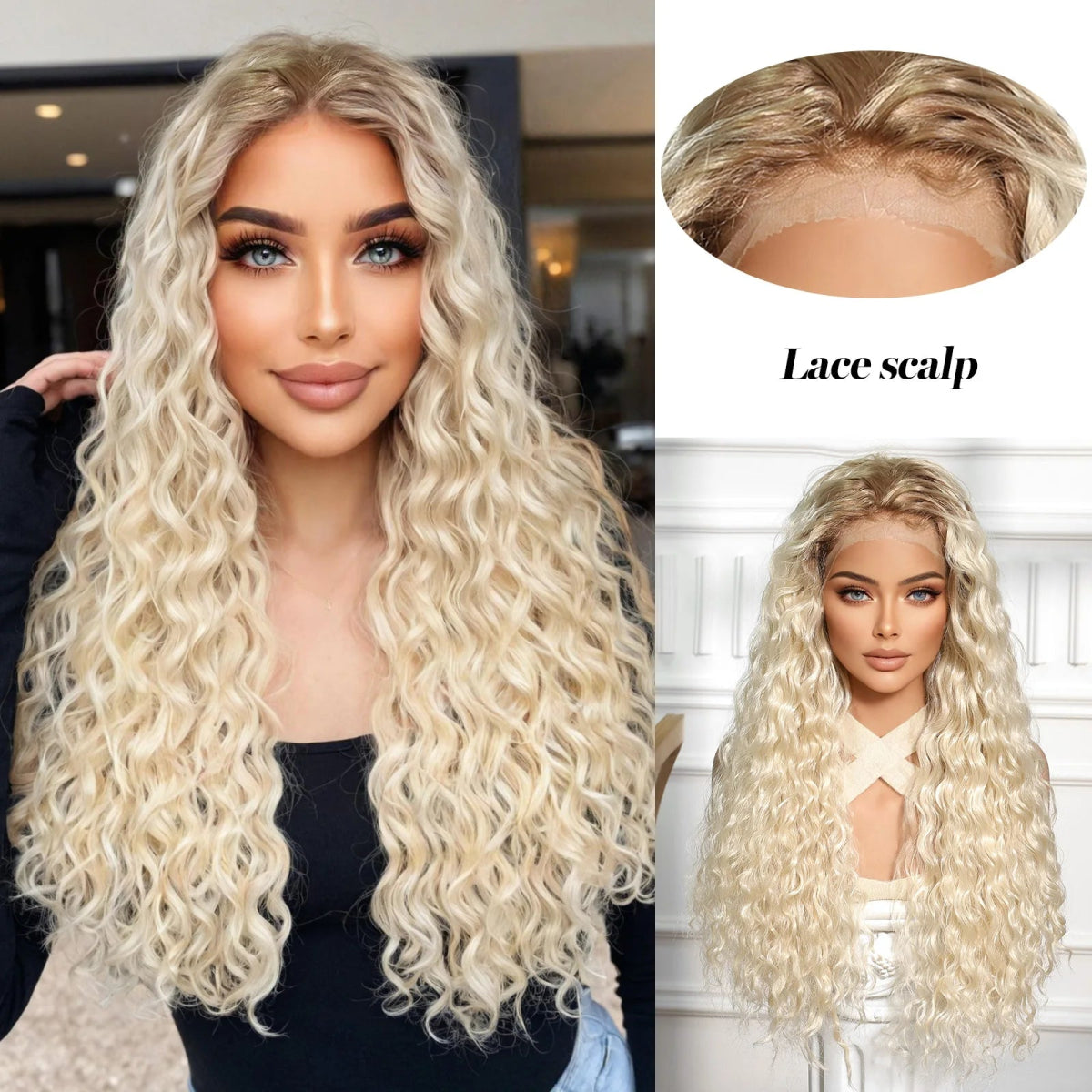 Blonde Curly Lace Front Wig - HairNjoy