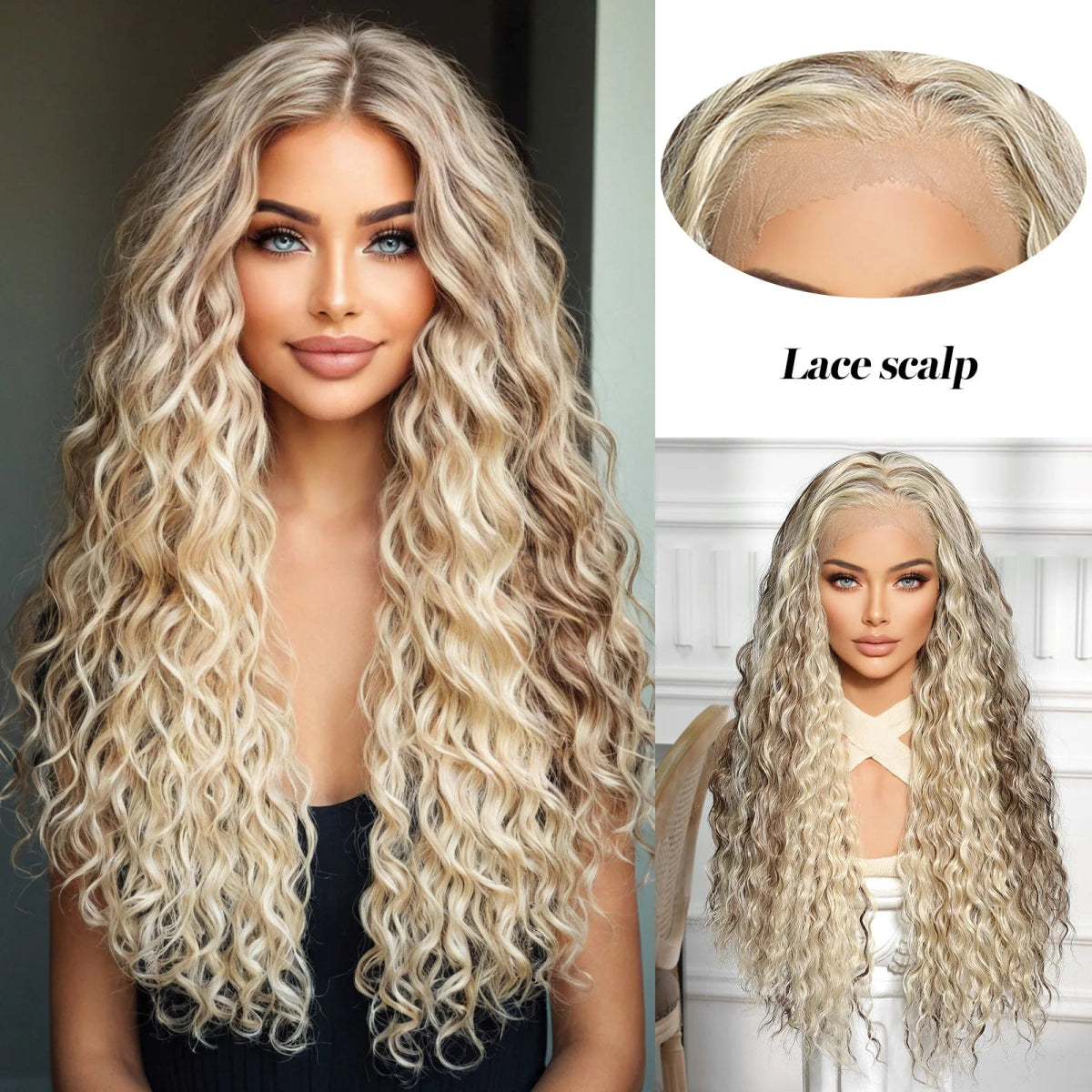 Blonde Curly Lace Front Wig - HairNjoy