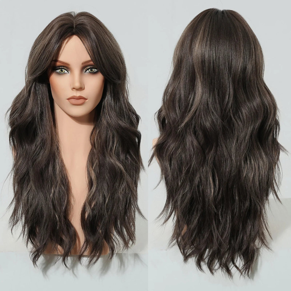 Blonde Wavy Synthetic Wig with Bangs - HairNjoy