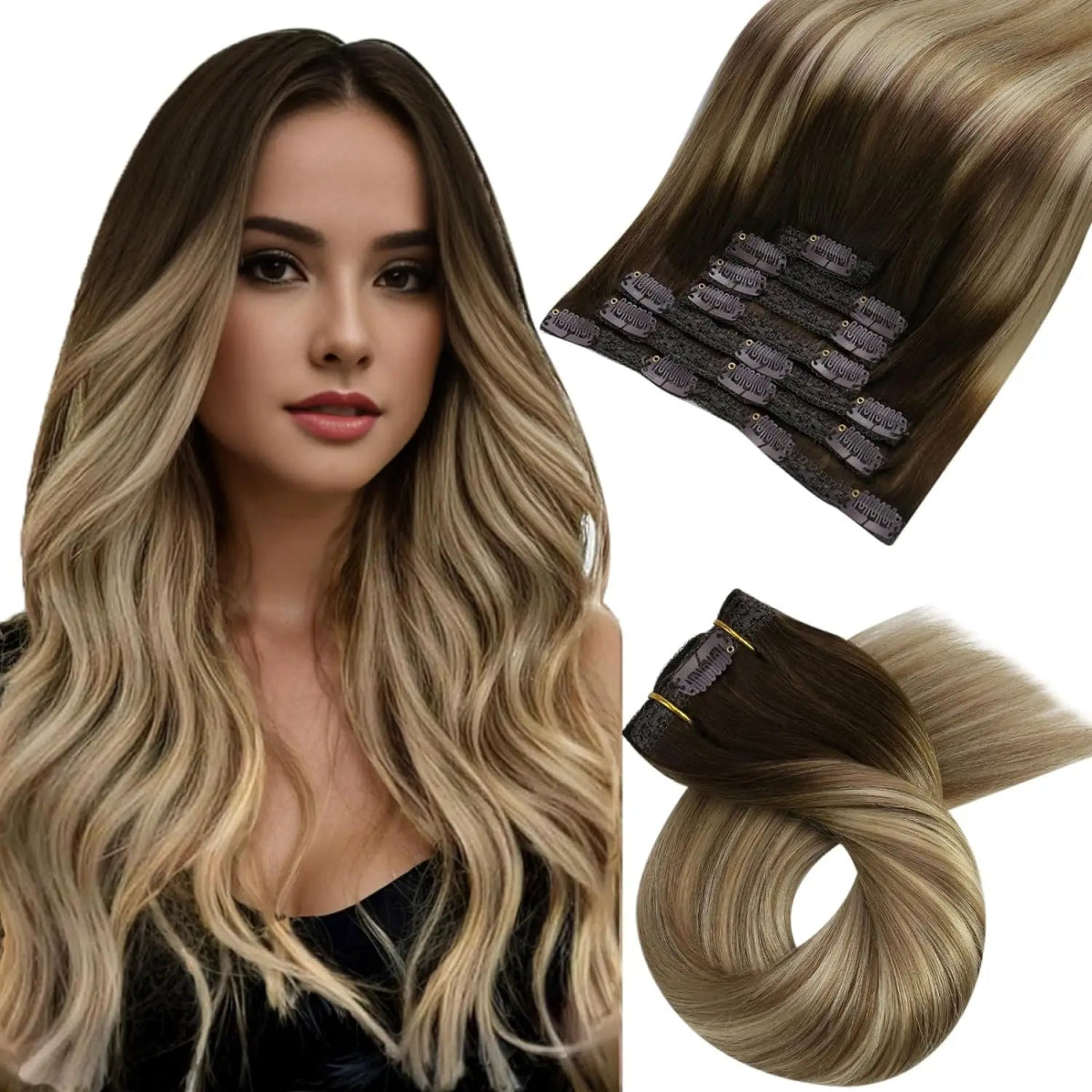 Brazilian Straight Remy Clip - In Extensions Set - HairNjoy