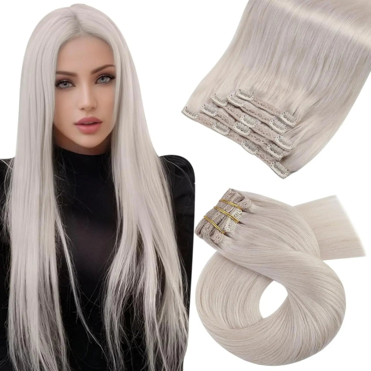 Brazilian Straight Remy Clip - In Extensions Set - HairNjoy
