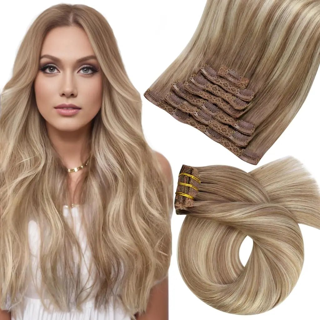 Brazilian Straight Remy Clip - In Extensions Set - HairNjoy