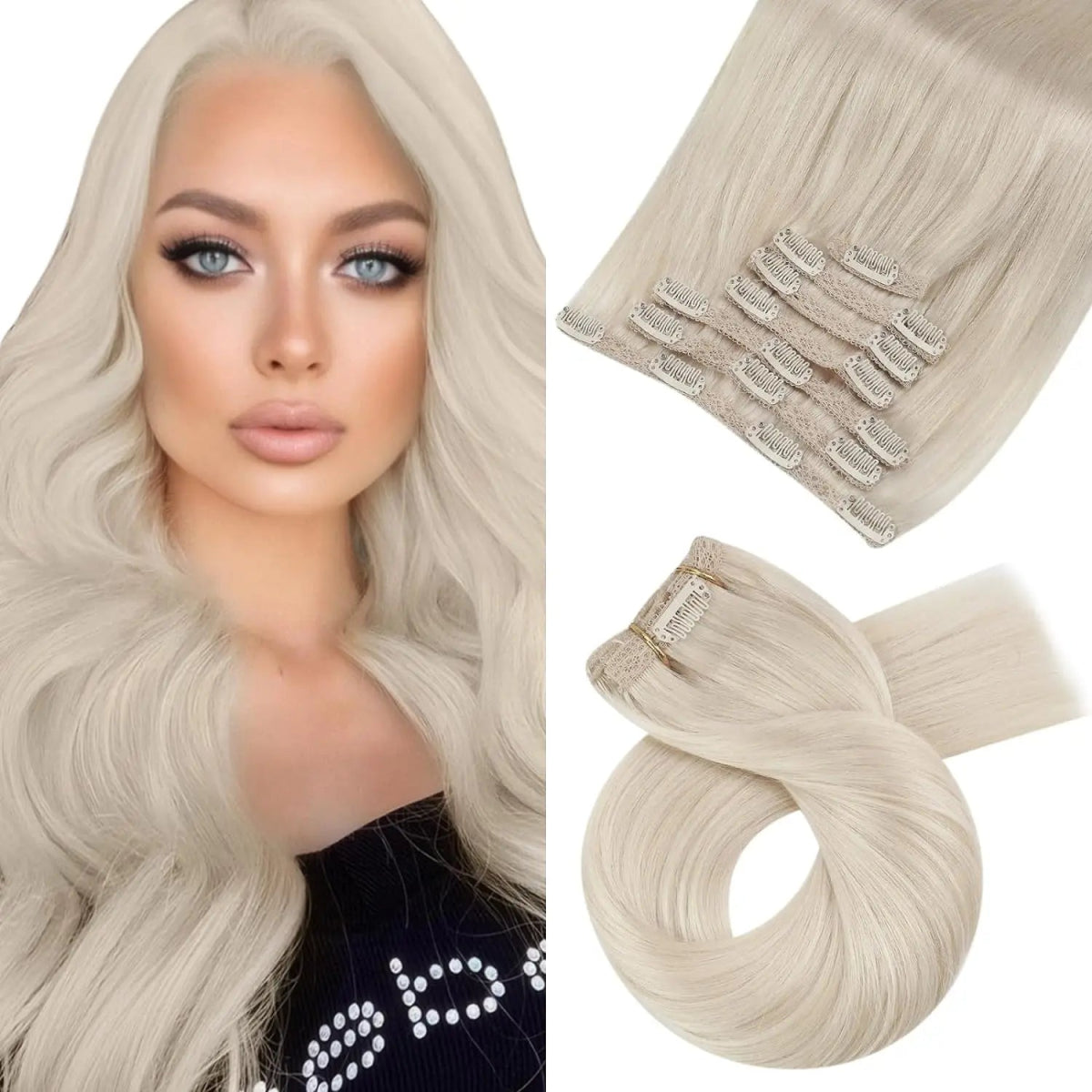 Brazilian Straight Remy Clip - In Extensions Set - HairNjoy