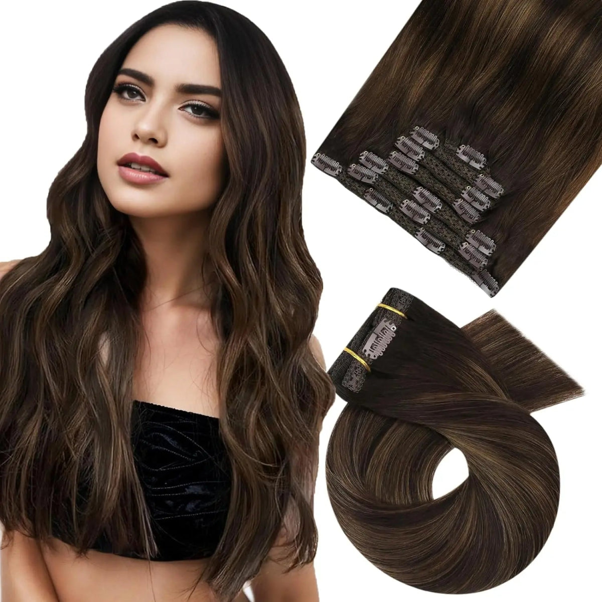 Brazilian Straight Remy Clip - In Extensions Set - HairNjoy