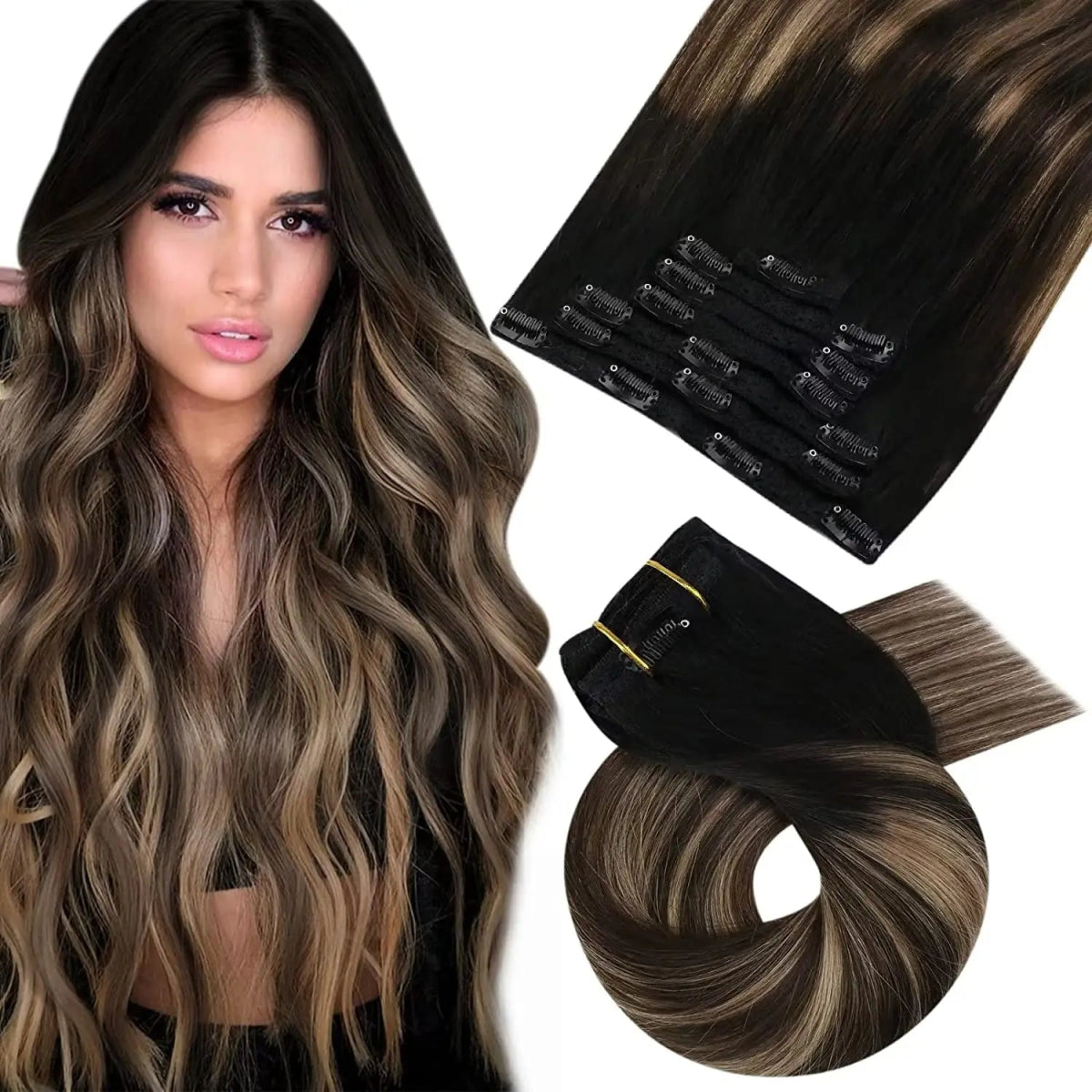 Brazilian Straight Remy Clip - In Extensions Set - HairNjoy