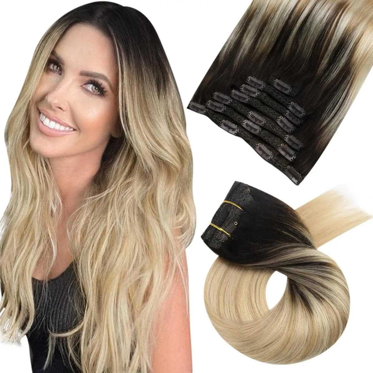 Brazilian Straight Remy Clip - In Extensions Set - HairNjoy
