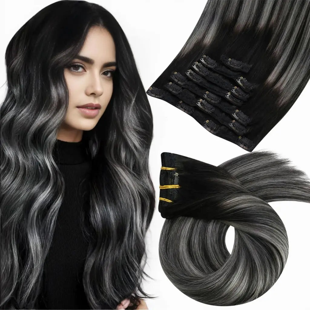 Brazilian Straight Remy Clip - In Extensions Set - HairNjoy