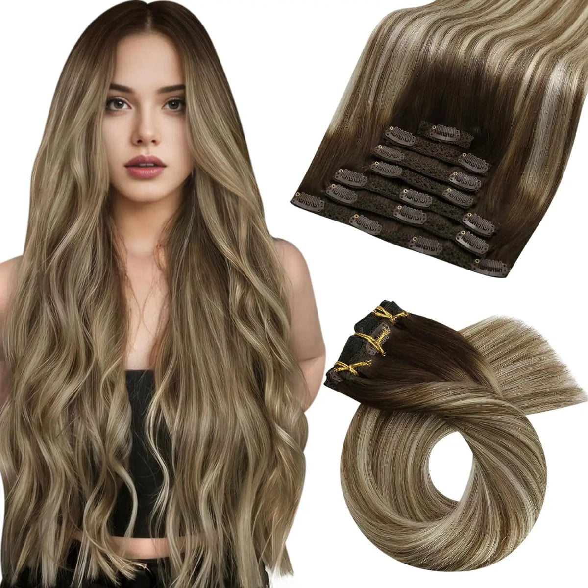 Brazilian Straight Remy Clip - In Extensions Set - HairNjoy