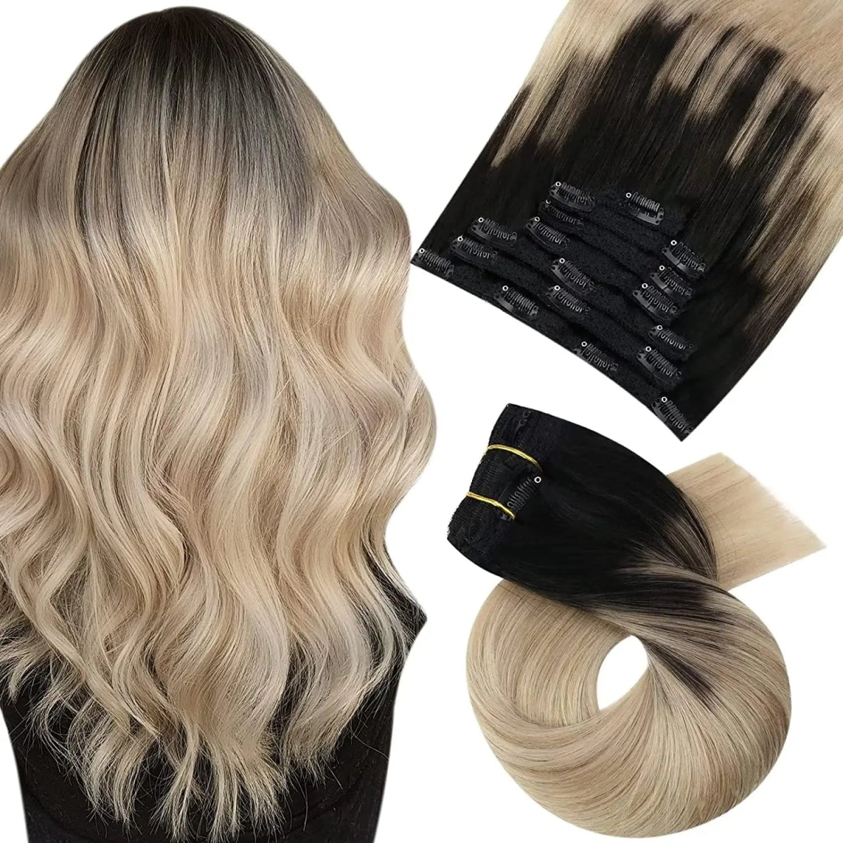 Brazilian Straight Remy Clip - In Extensions Set - HairNjoy