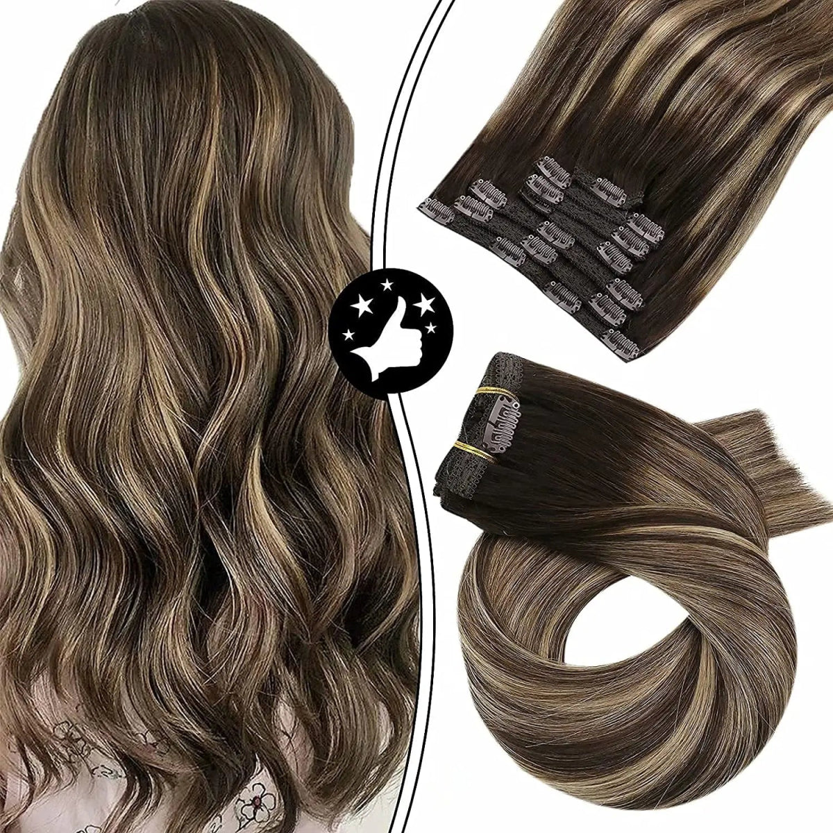Brazilian Straight Remy Clip - In Extensions Set - HairNjoy
