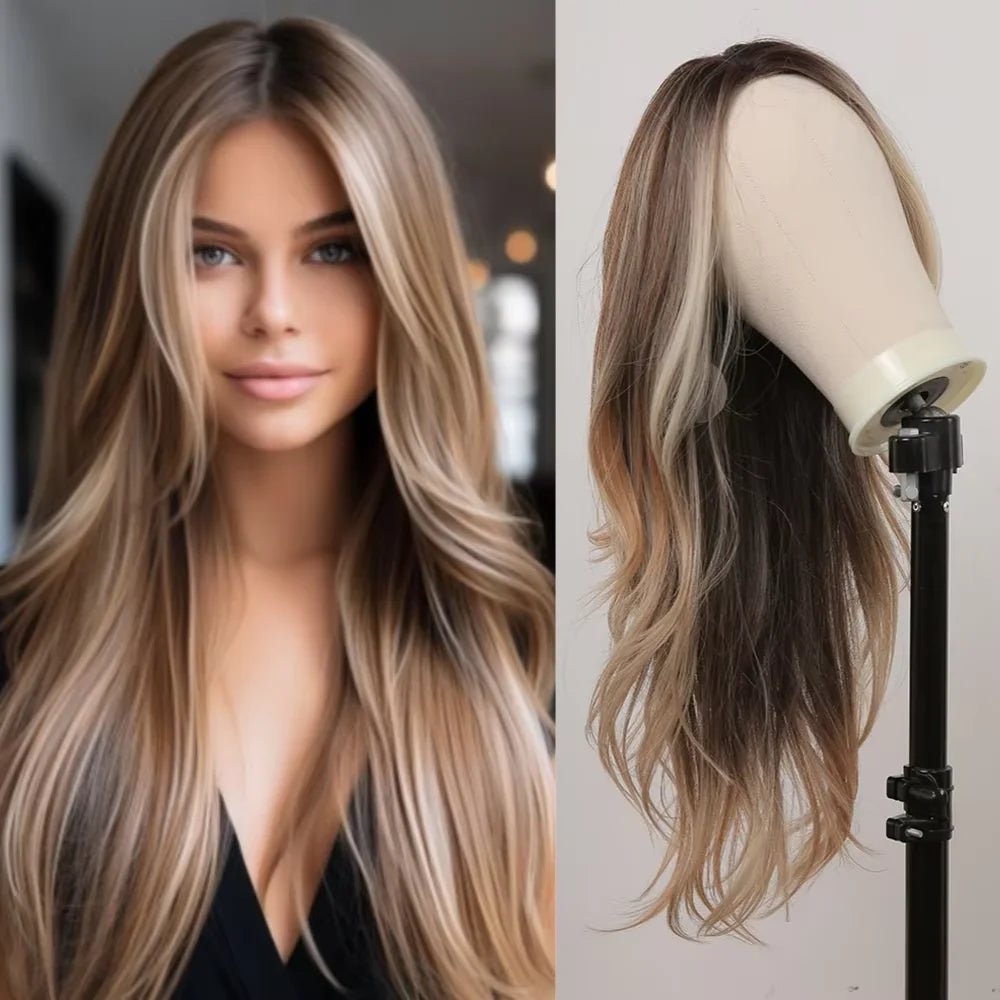 Brown Blonde Balayage Lace Front Wig - HairNjoy