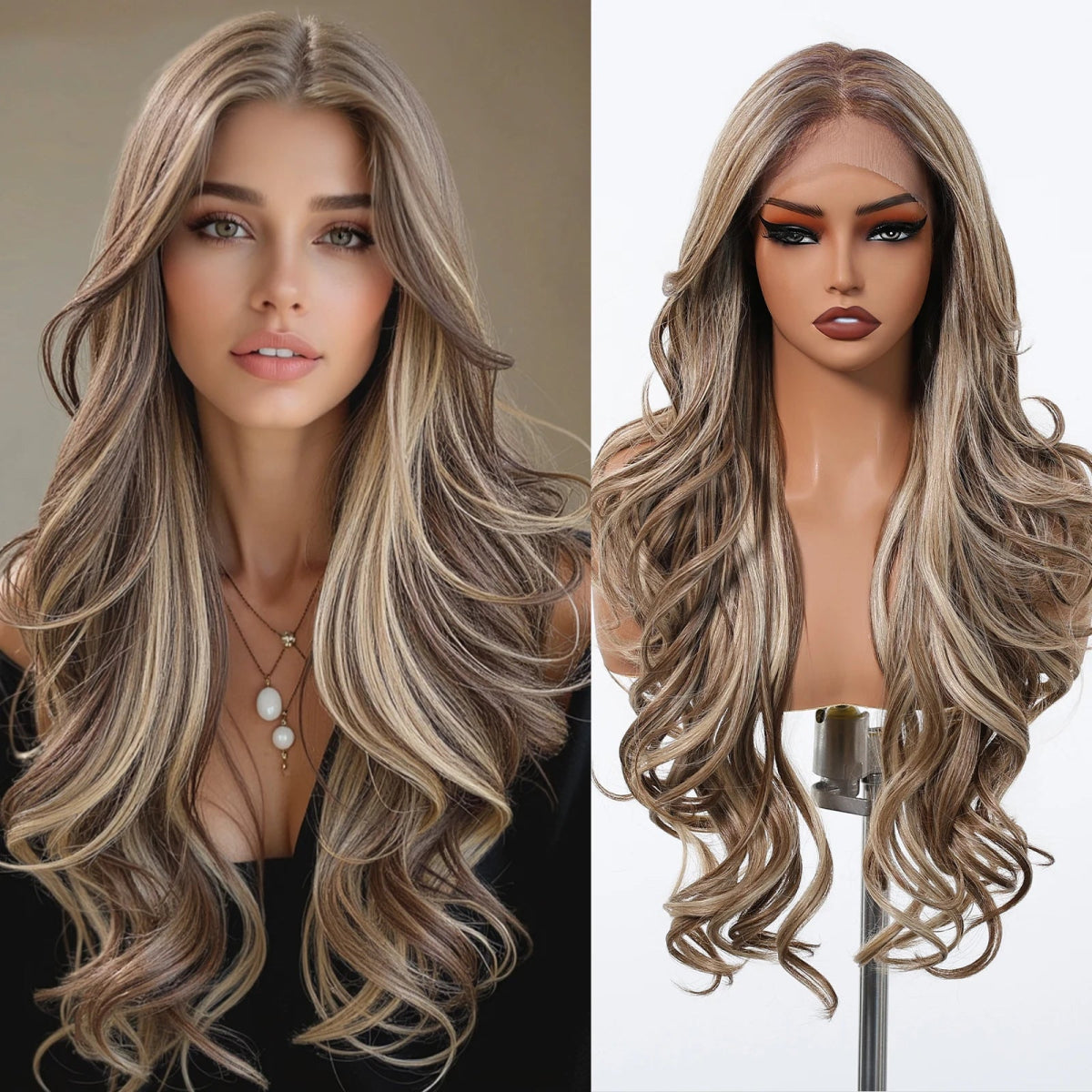 Brown Blonde Body Wave Lace Wig - HairNjoy