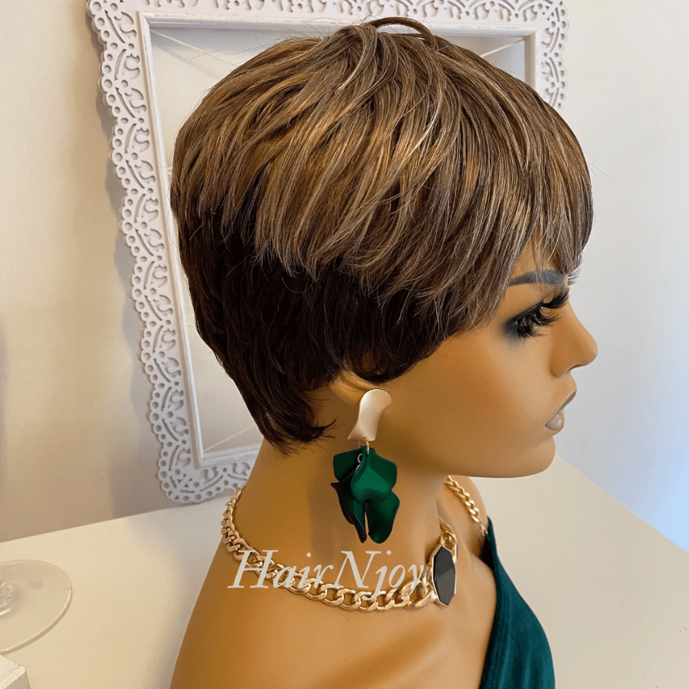 Chic Short Pixie Cut Wig with Bangs - HairNjoy