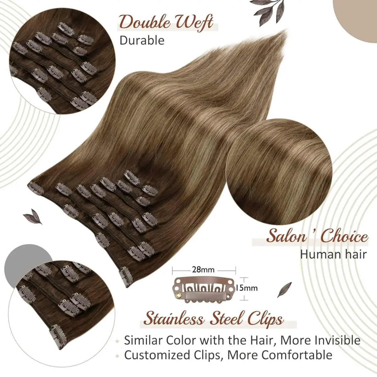 Clip - In Human Hair Extensions - HairNjoy