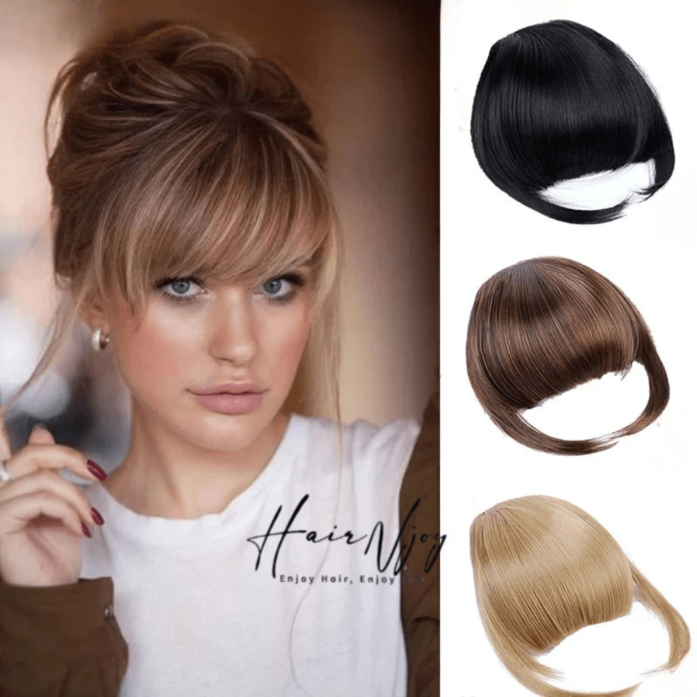 Clip-In Synthetic Blunt Bangs Hair Piece - HairNjoy