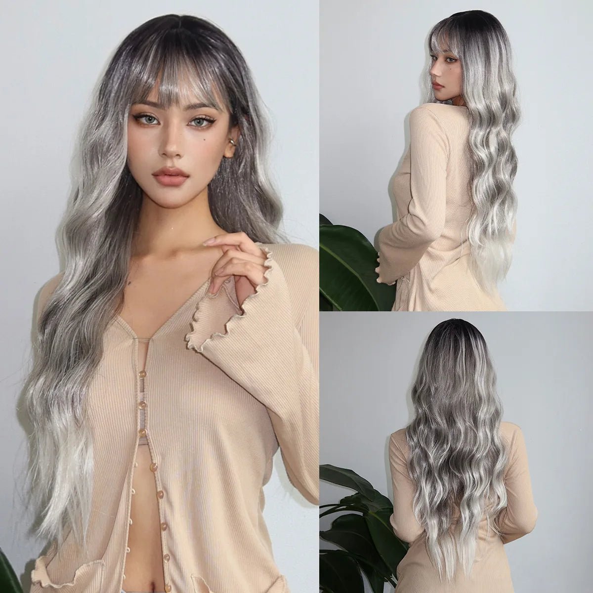 Cosplay Long Curly Synthetic Wig with Fluffy Bangs - HairNjoy