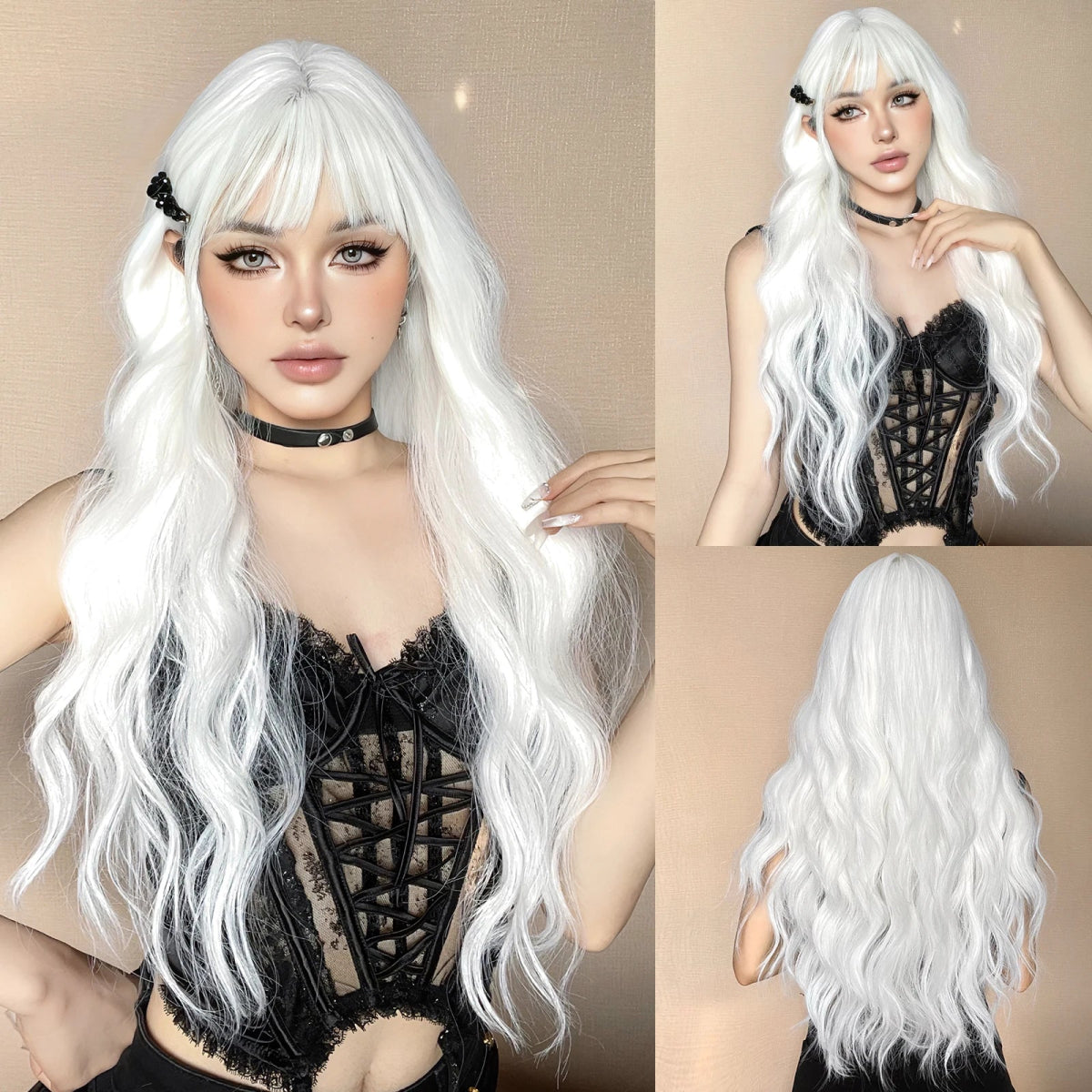 Cosplay Long Curly Synthetic Wig with Fluffy Bangs - HairNjoy