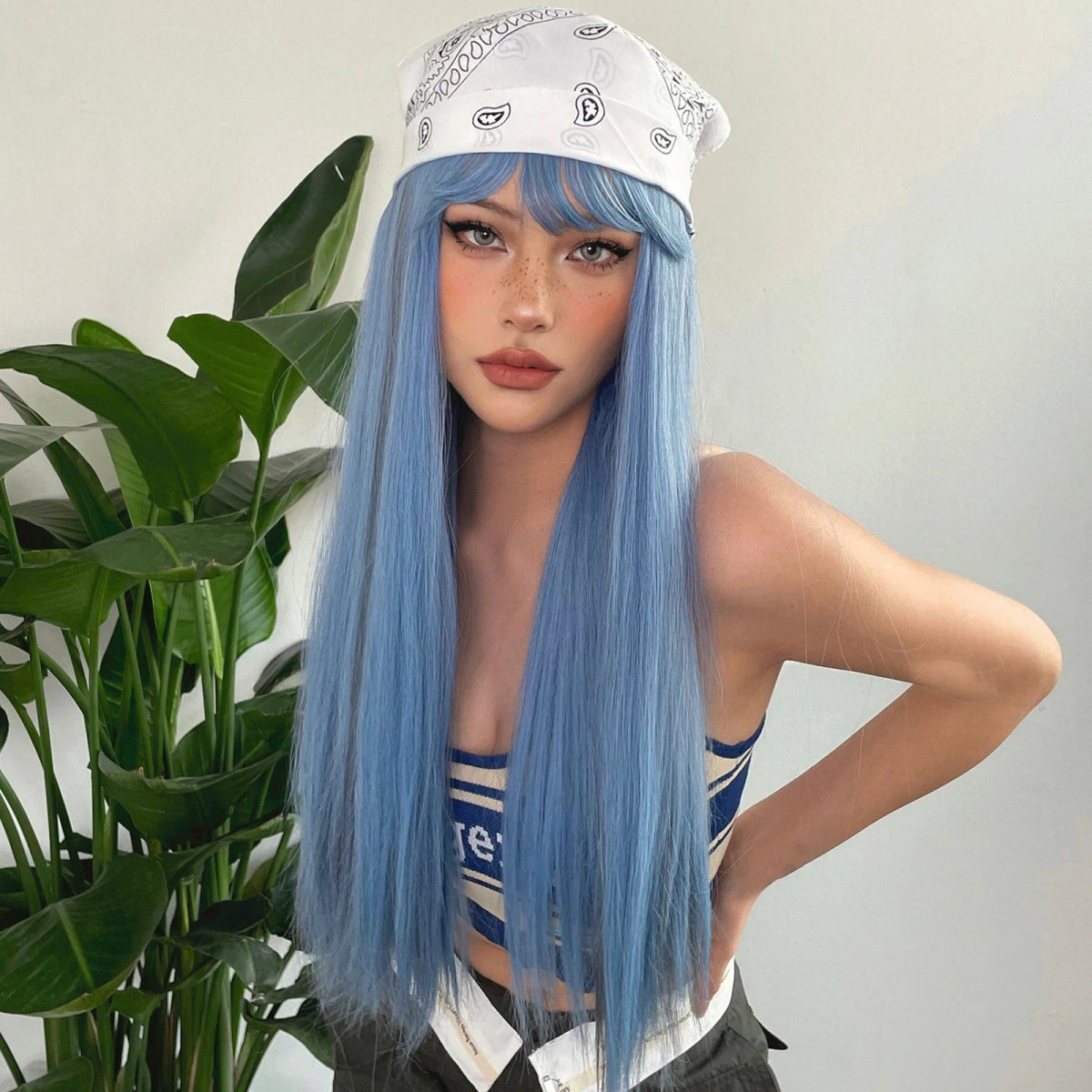 Cosplay Long Straight Synthetic Wigs with Bangs - HairNjoy