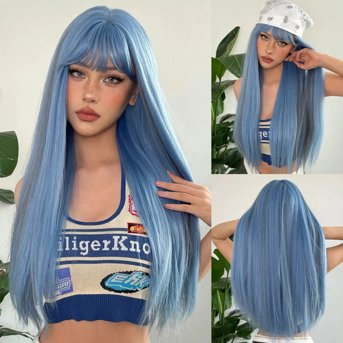Cosplay Long Straight Synthetic Wigs with Bangs - HairNjoy