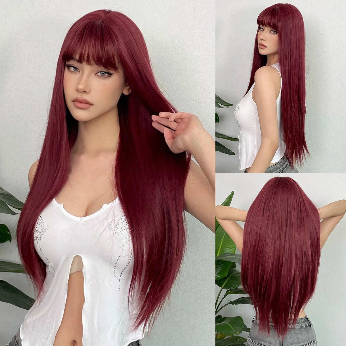 Cosplay Long Straight Synthetic Wigs with Bangs - HairNjoy