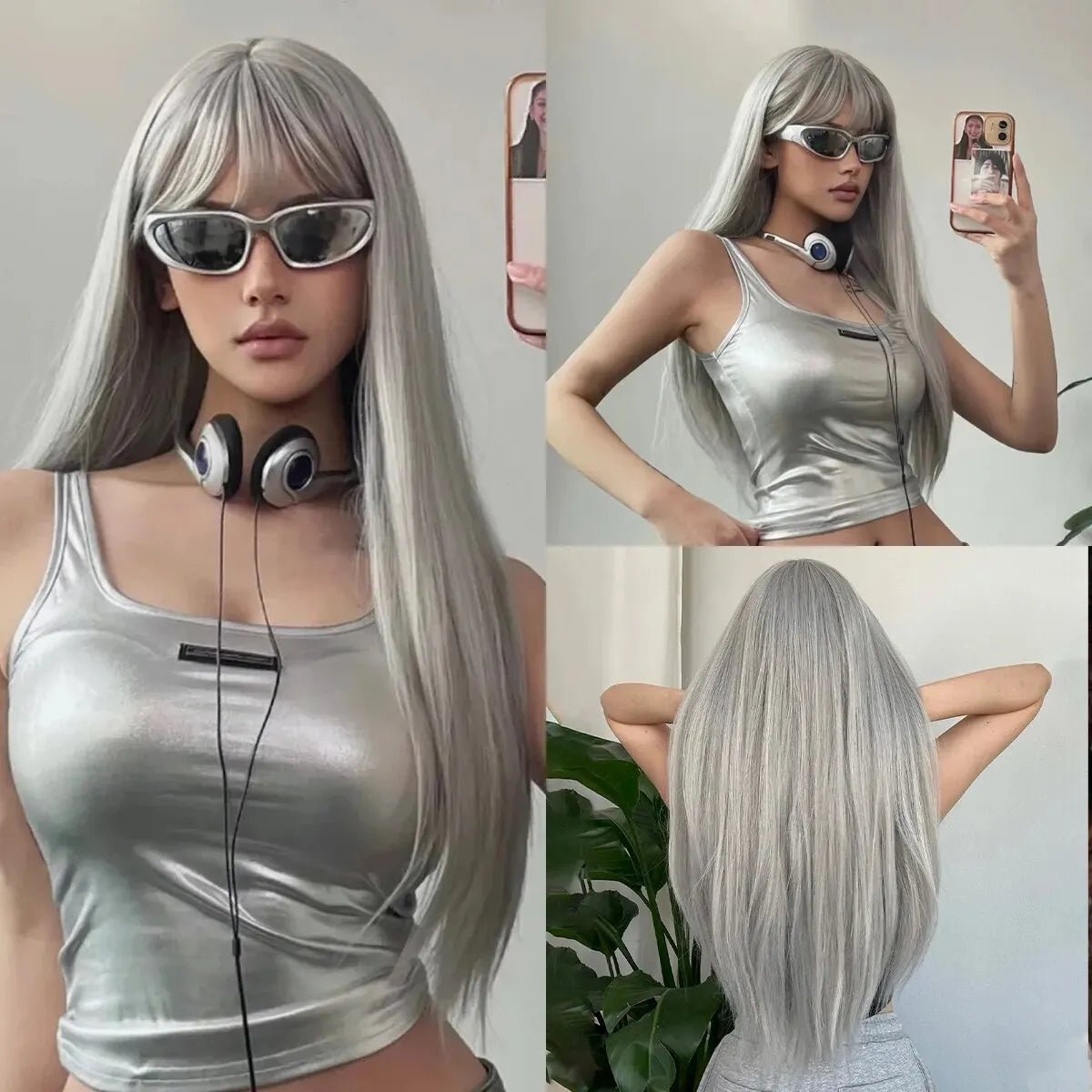 Cosplay Long Straight Synthetic Wigs with Bangs - HairNjoy