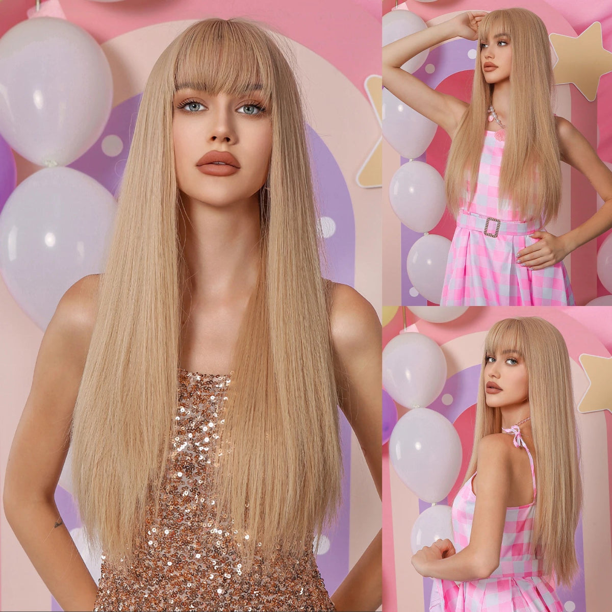 Cosplay Long Straight Synthetic Wigs with Bangs - HairNjoy