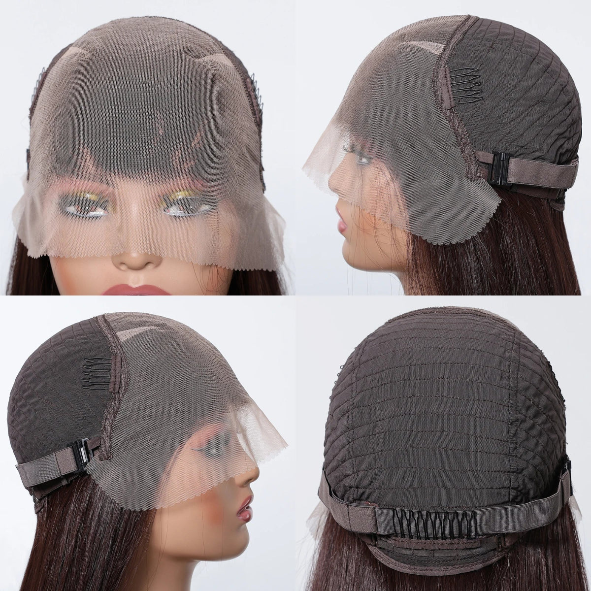Dark Brown Highlight Lace Front Wig - HairNjoy